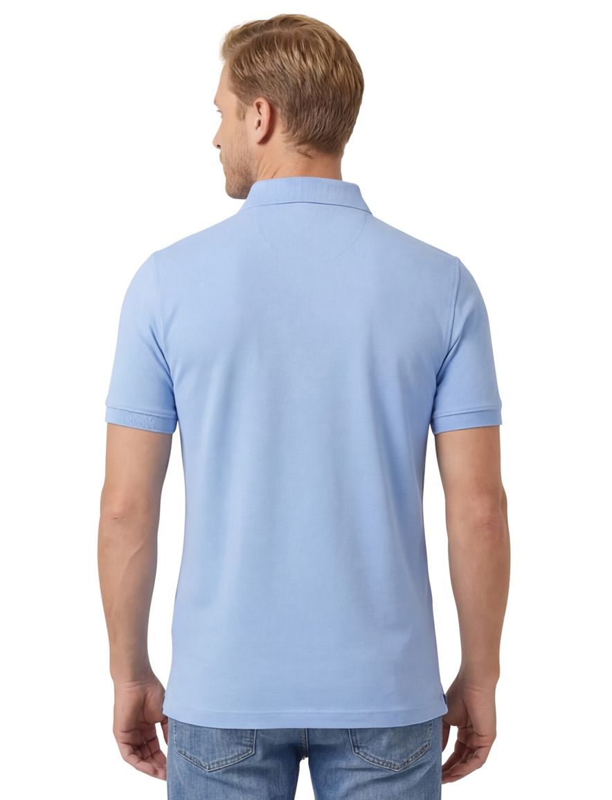 Portofino polo lichtblauw 3-knoops katoen