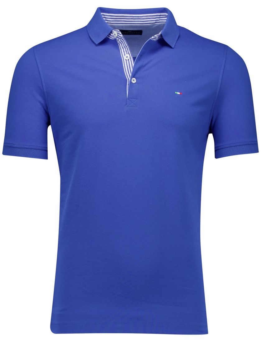 Portofino polo blauw pique katoen