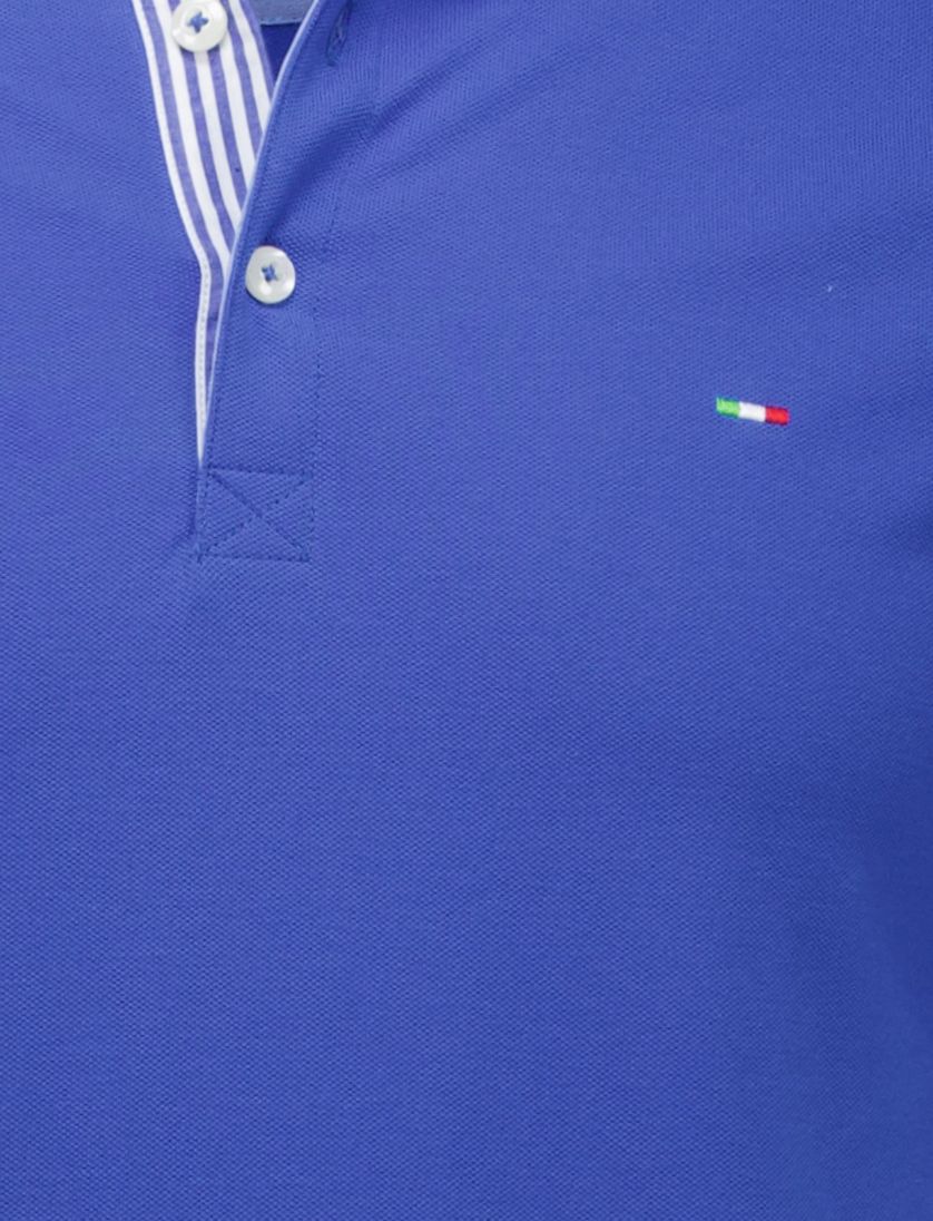 Portofino polo blauw pique katoen