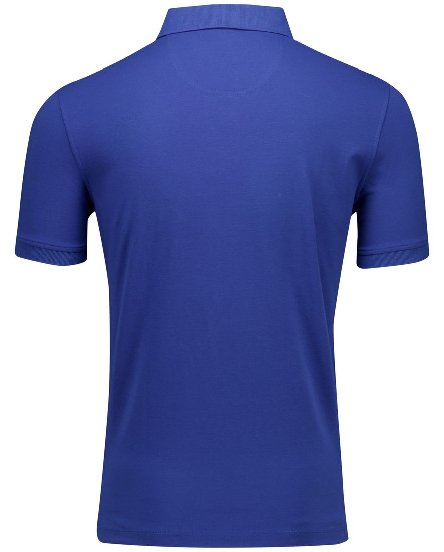 Portofino polo blauw pique katoen effen