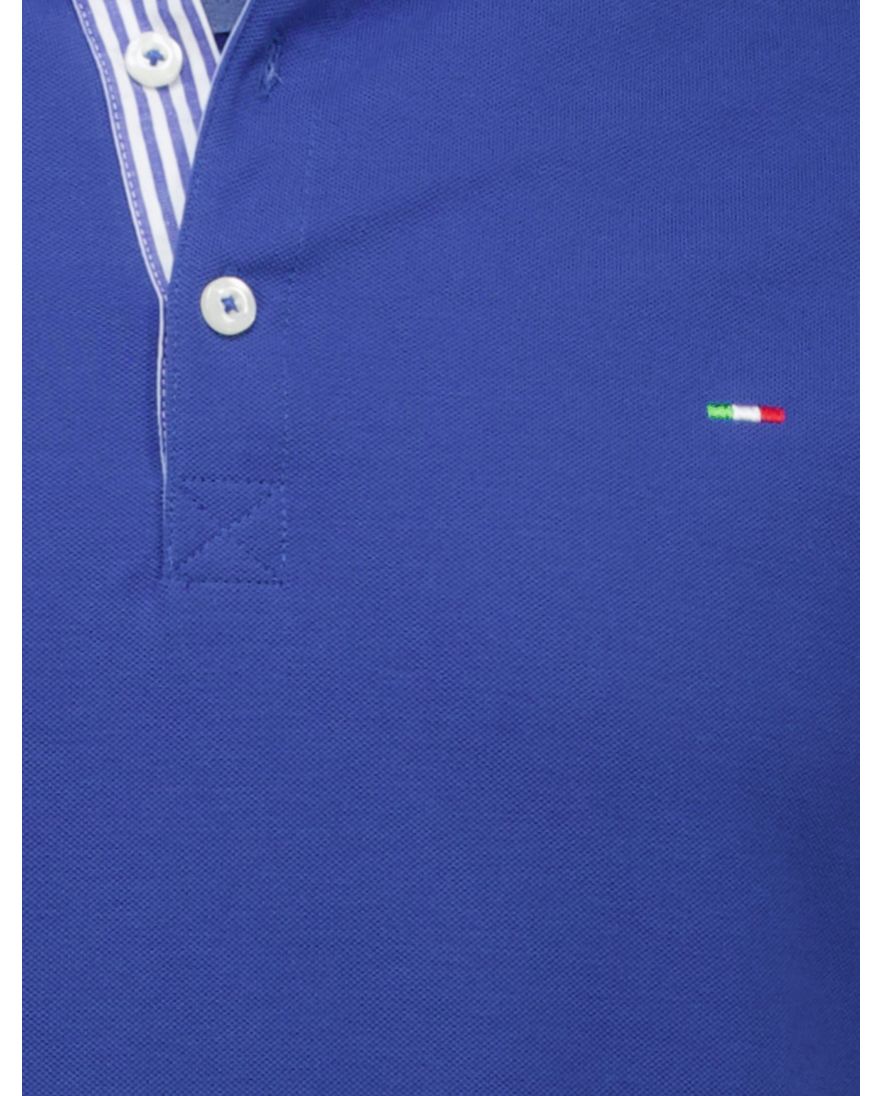 Portofino polo blauw pique katoen effen