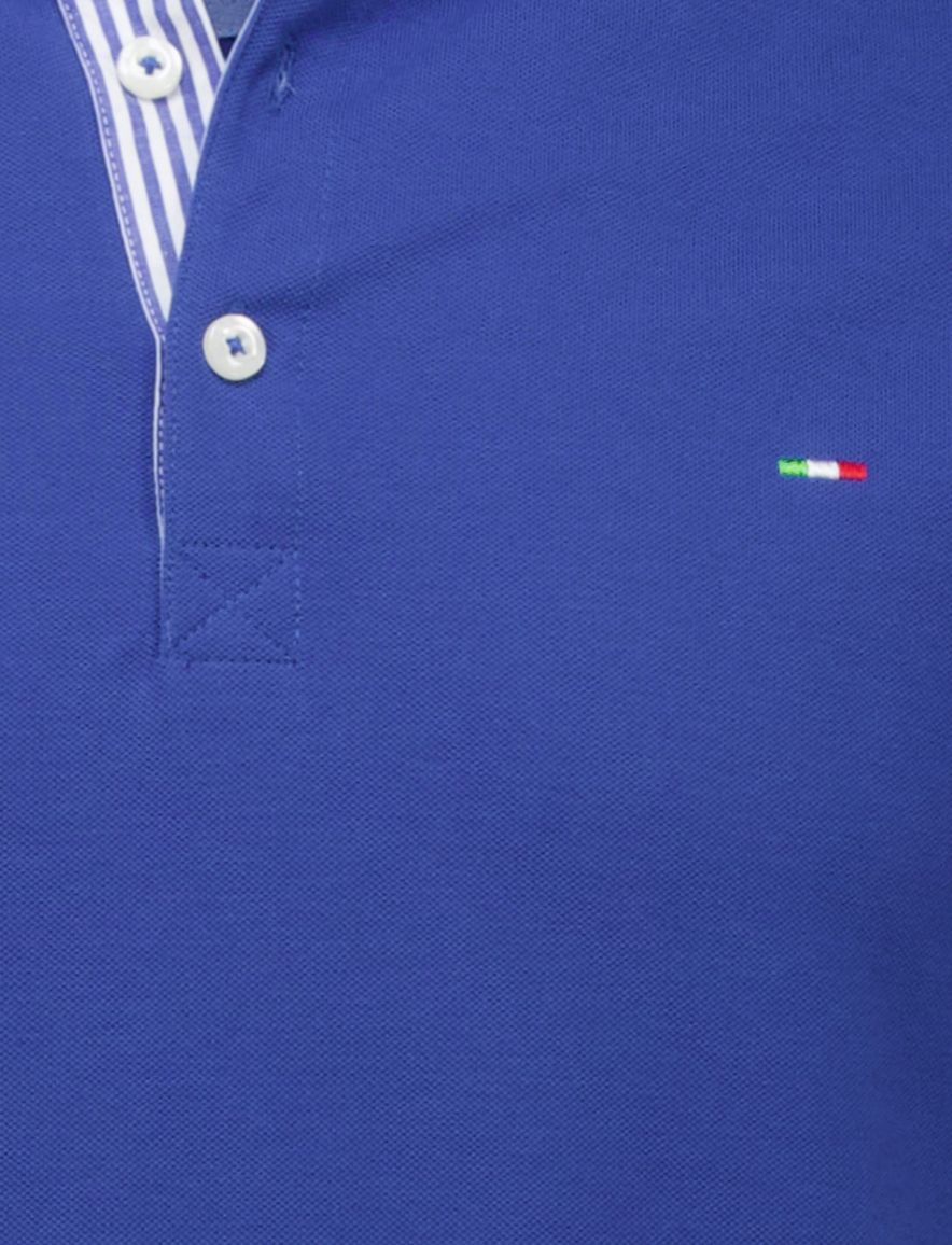 Portofino polo blauw pique katoen effen