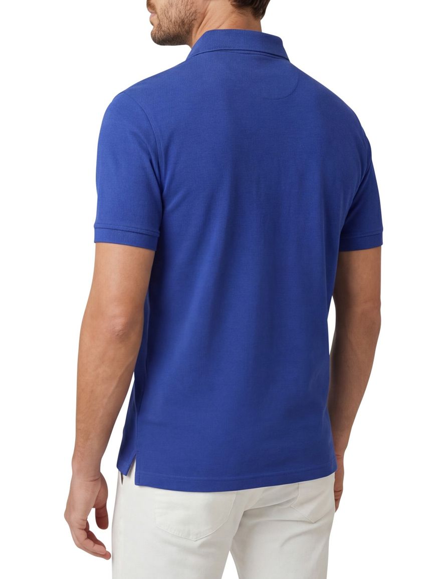 Portofino polo blauw pique katoen effen