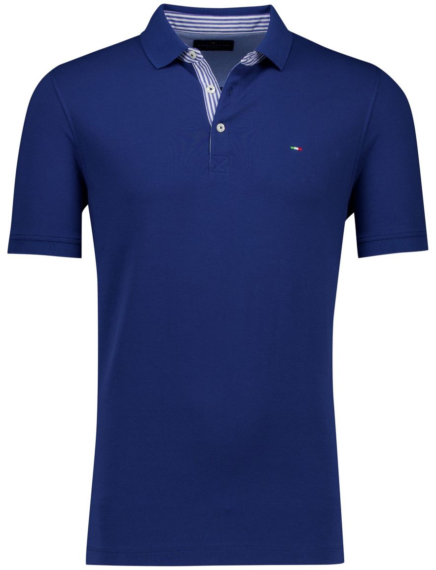 Portofino polo donkerblauw pique katoen