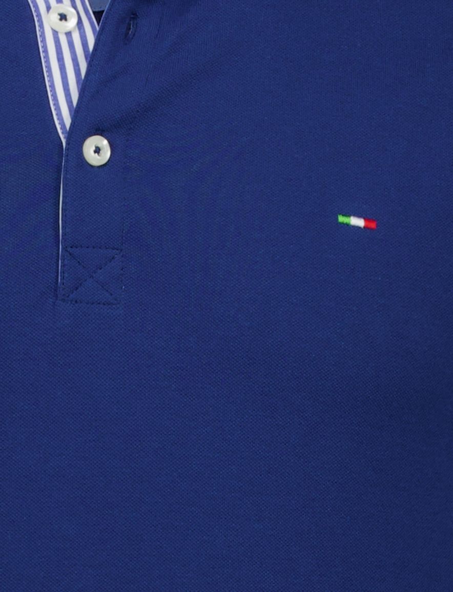 Portofino polo donkerblauw pique katoen