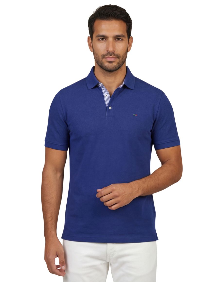 Portofino polo donkerblauw pique katoen