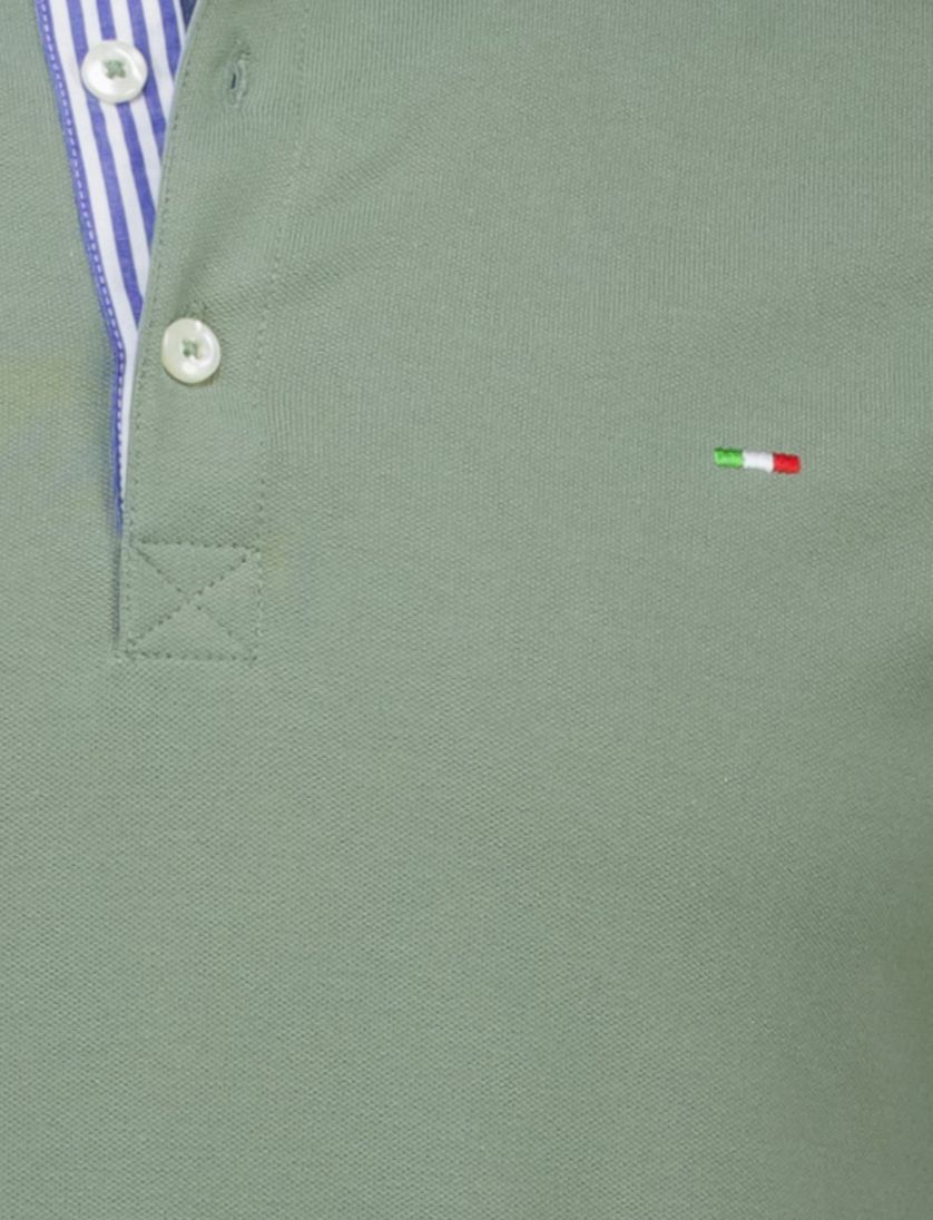 Portofino polo groen pique 3-knoops