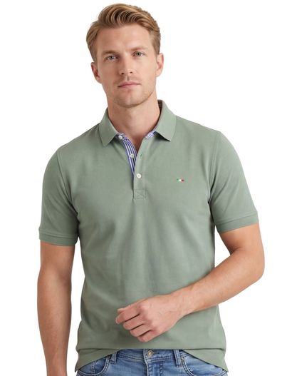 Portofino Portofino polo groen pique katoen