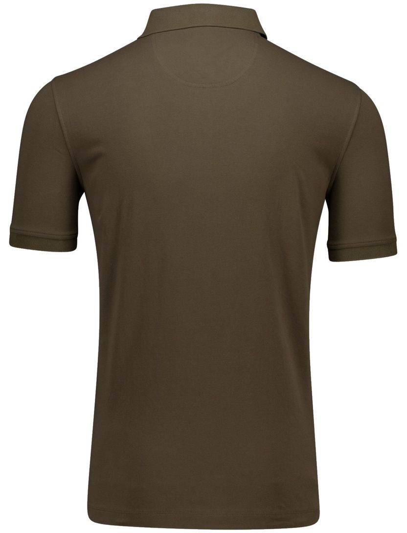 Portofino polo bruin pique 3-knoops