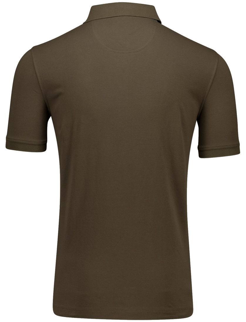 Portofino polo bruin pique 3-knoops
