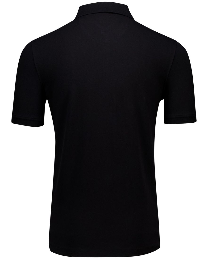 Portofino polo zwart effen pique katoen