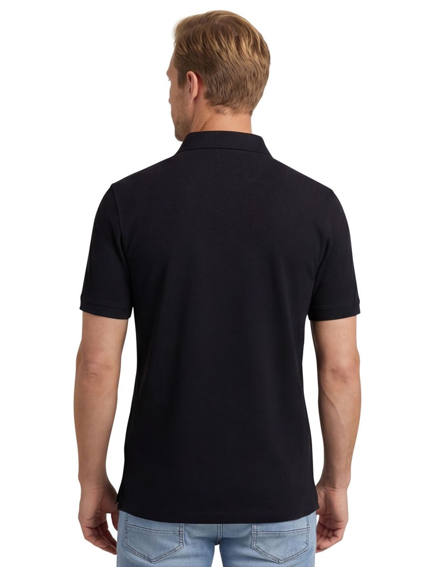 Portofino polo zwart effen pique katoen