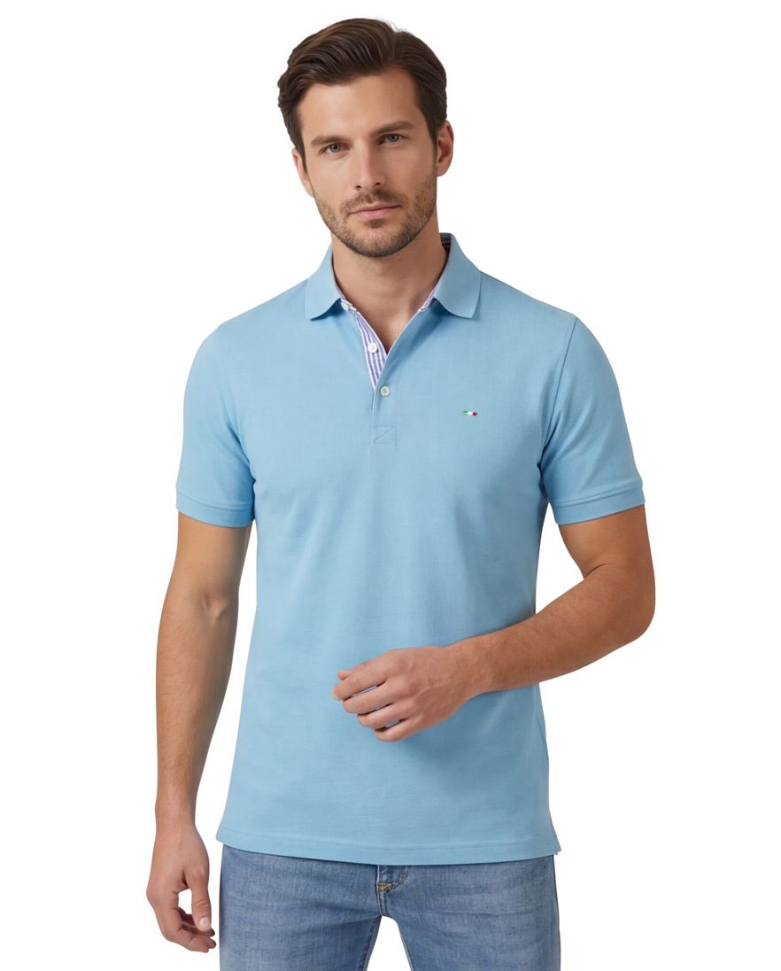 Portofino polo blauw katoen