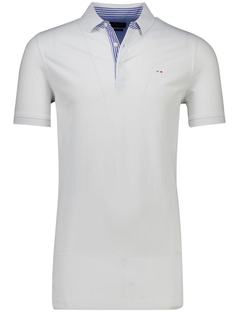 Portofino polo extra lang wit 3 knoops