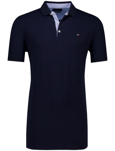 Portofino Portofino katoenen polo extra lang donkerblauw