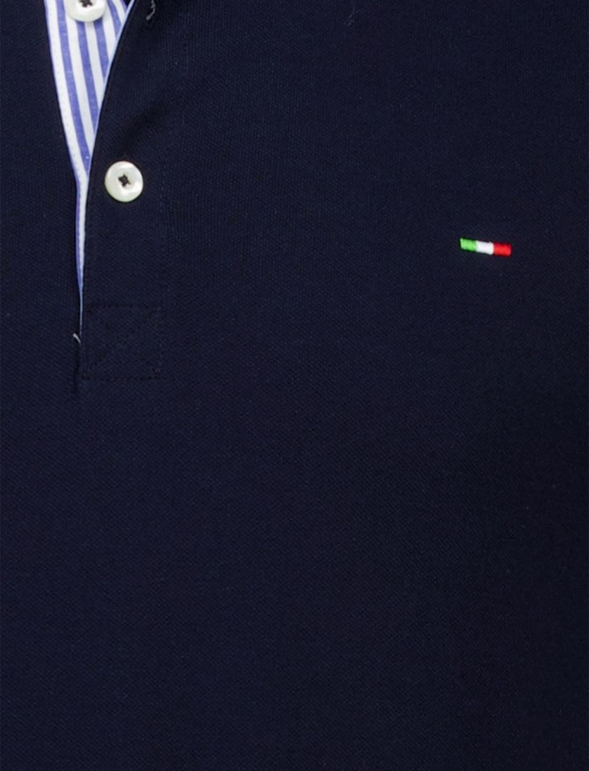 katoenen Portofino polo extra lang donkerblauw normale fit