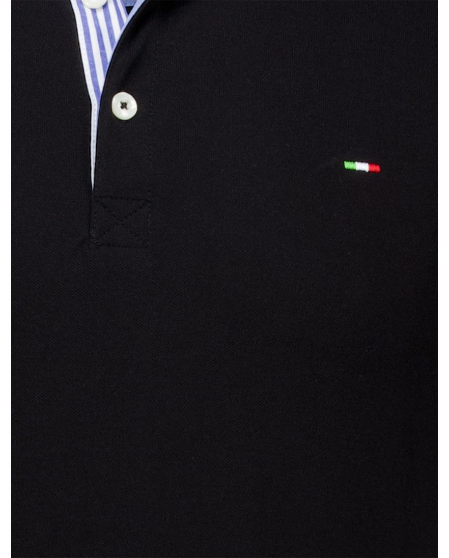 Portofino polo extra lang zwart stretch pique