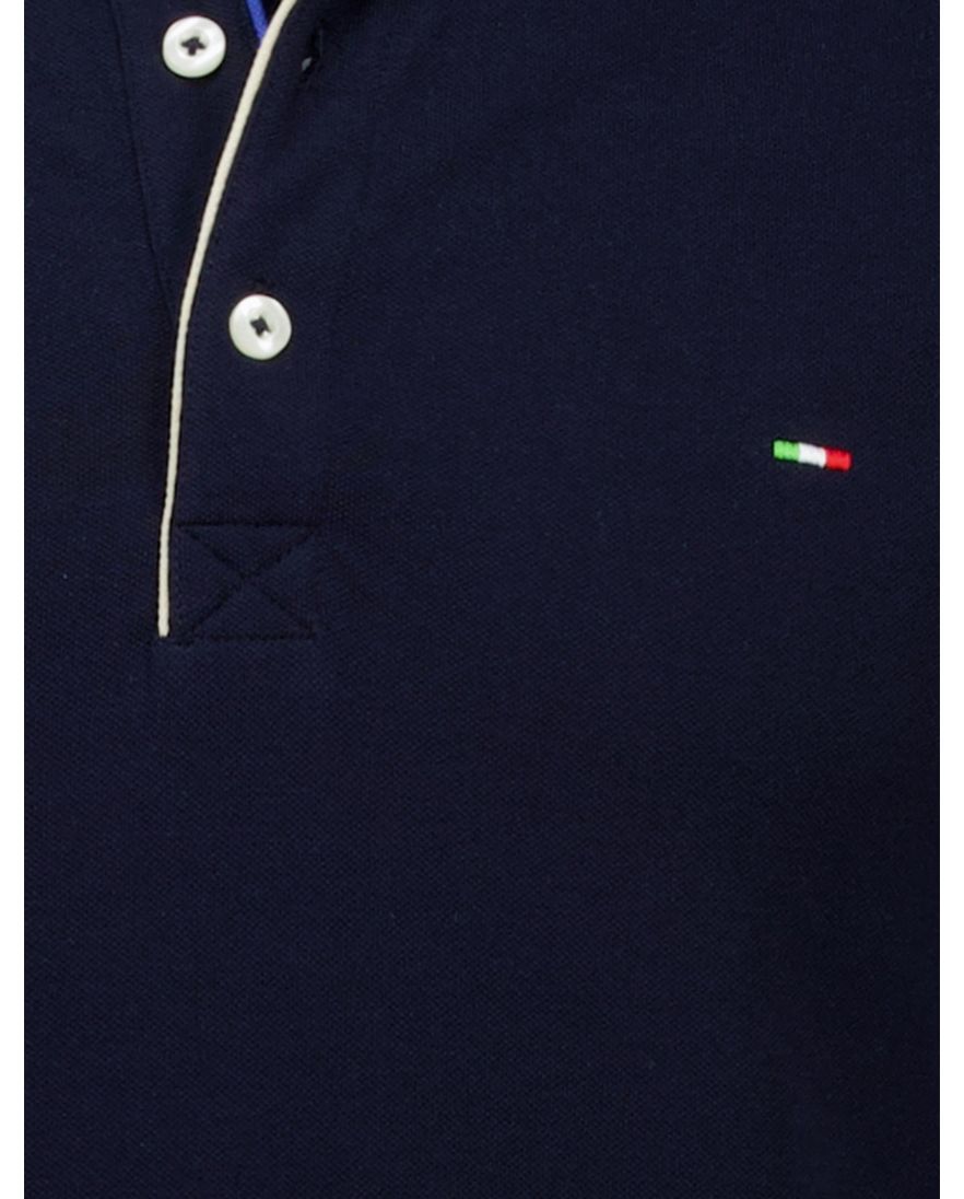 Portofino polo donkerblauw 3 knoops normale fit katoen