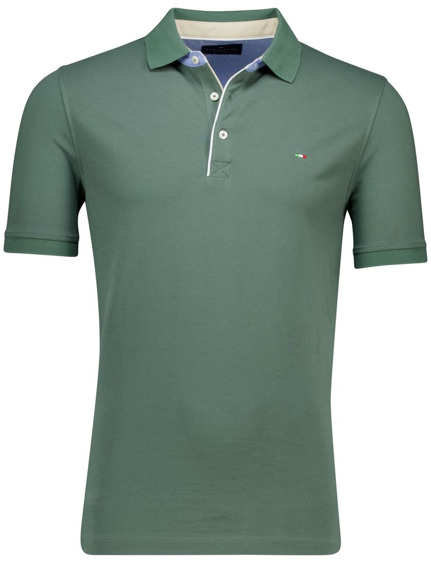 Portofino polo groen pique 3-knoops katoen