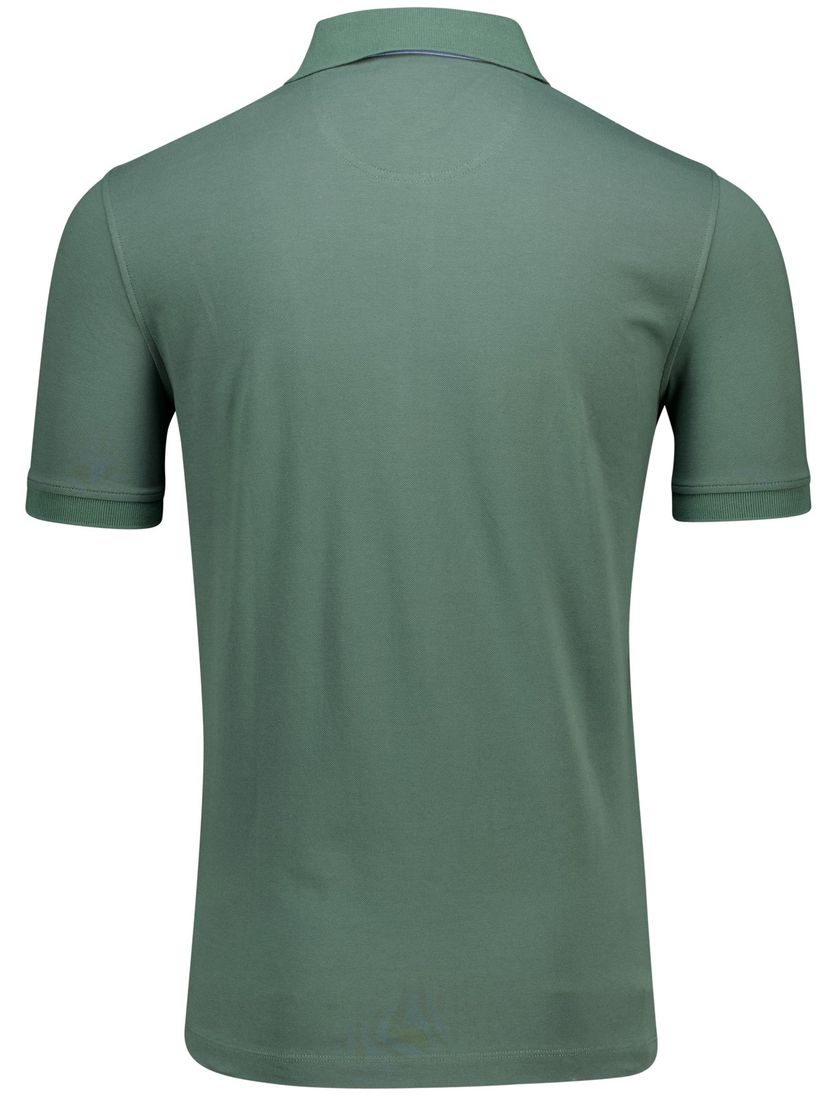 Portofino polo groen pique 3-knoops katoen