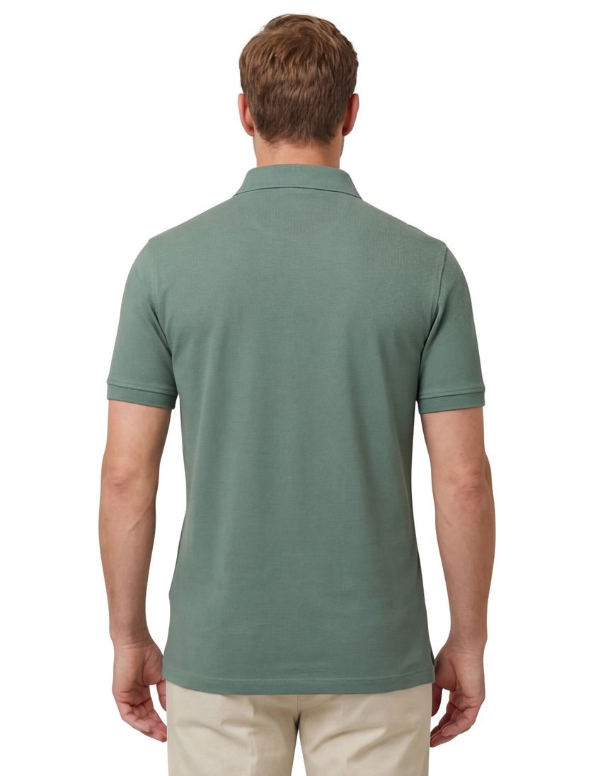 Portofino polo groen pique 3-knoops katoen