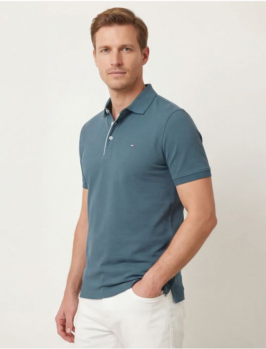 Portofino polo blauw katoen