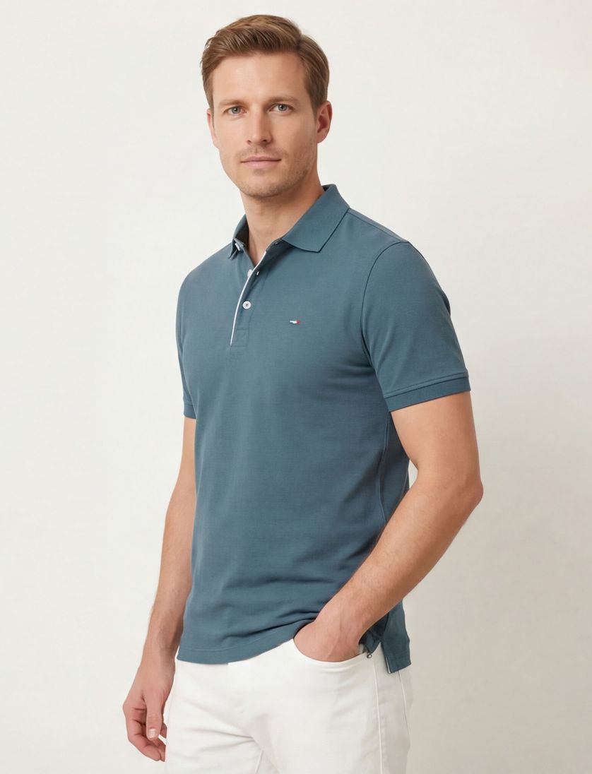 Portofino polo blauw katoen