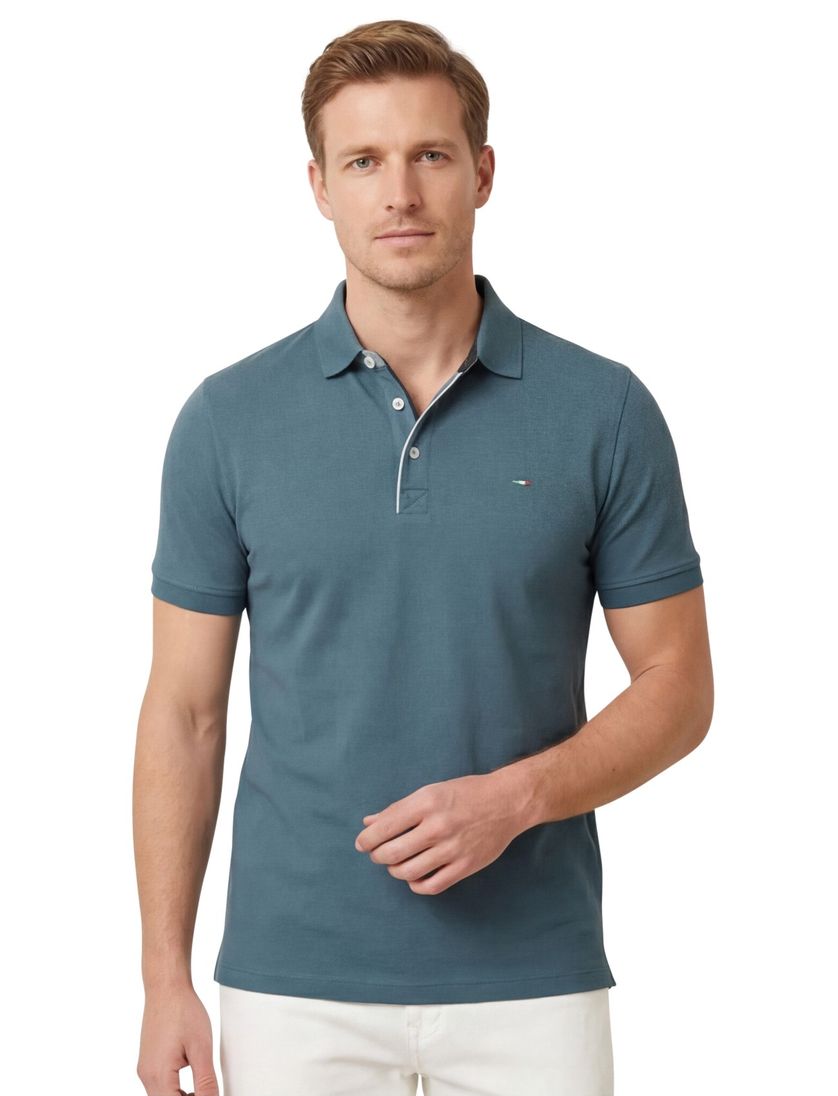 Portofino polo blauw katoen