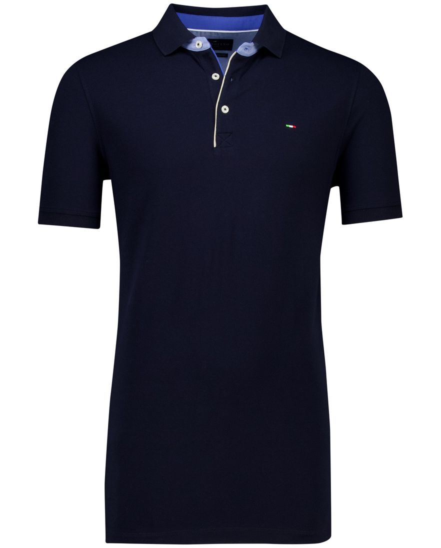 Portofino poloshirt extra lang donkerblauw