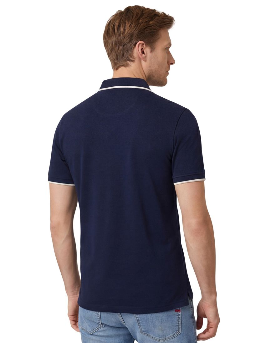 Portofino polo donkerblauw pique katoen