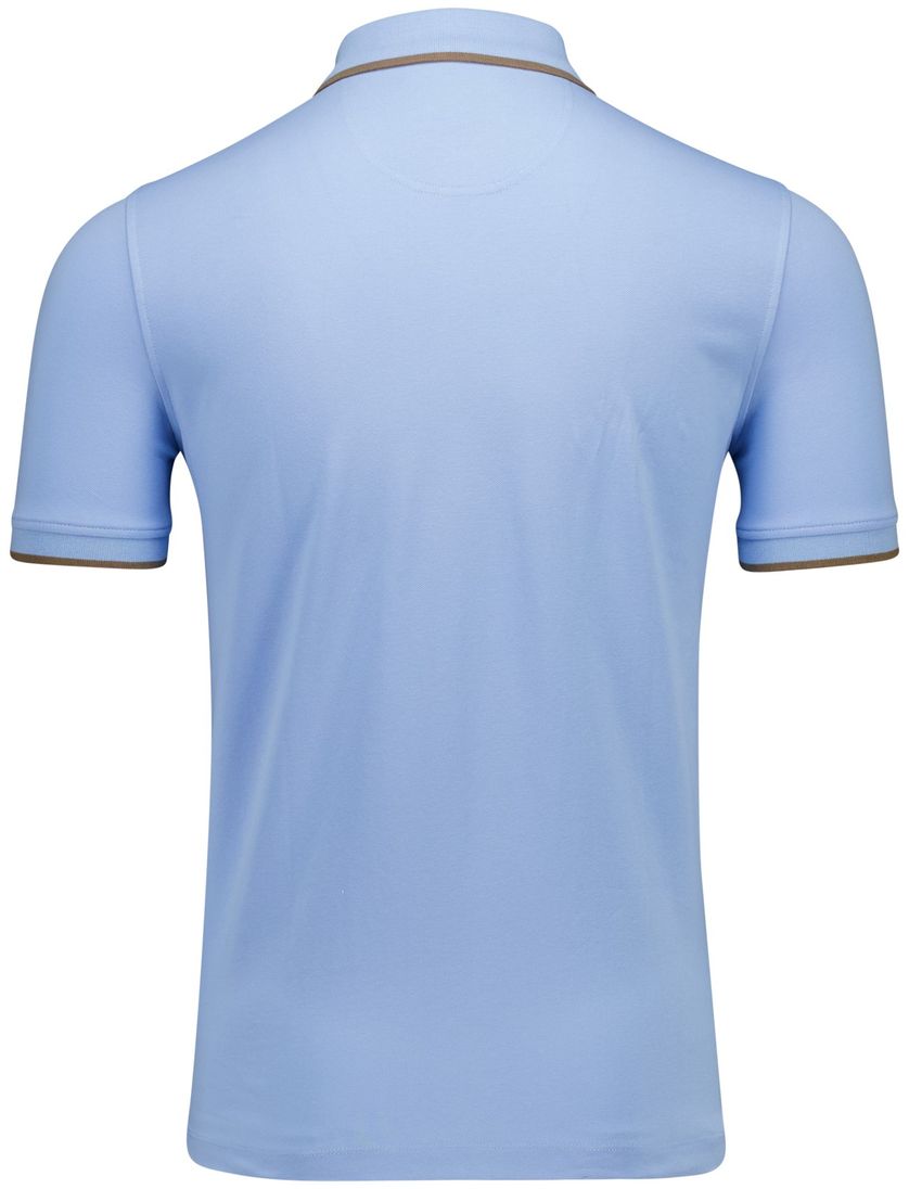 Portofino polo blauw 2-knoops pique katoen