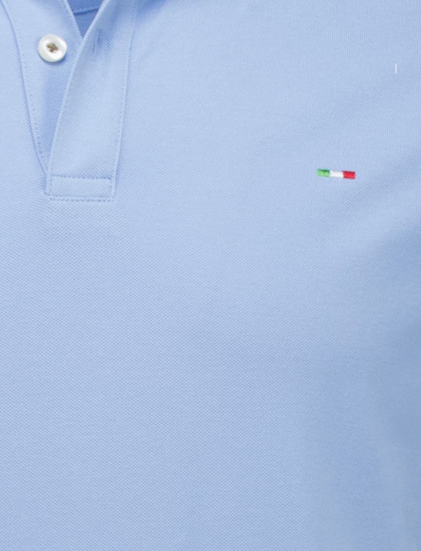 Portofino polo blauw 2-knoops pique katoen