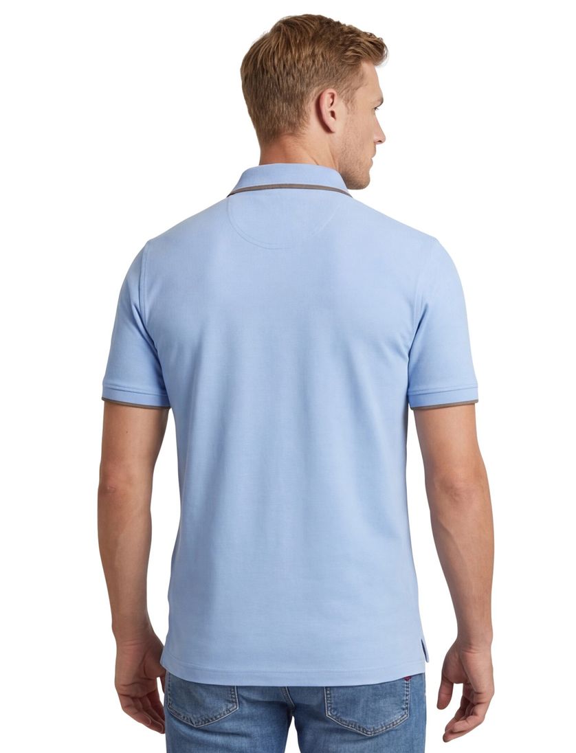 Portofino polo blauw 2-knoops pique katoen