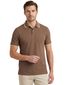 Portofino polo bruin pique 2-knoops