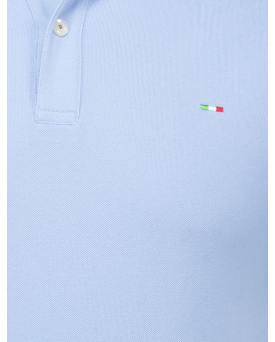 Portofino polo extra lang blauw bruin pique 3-knoops