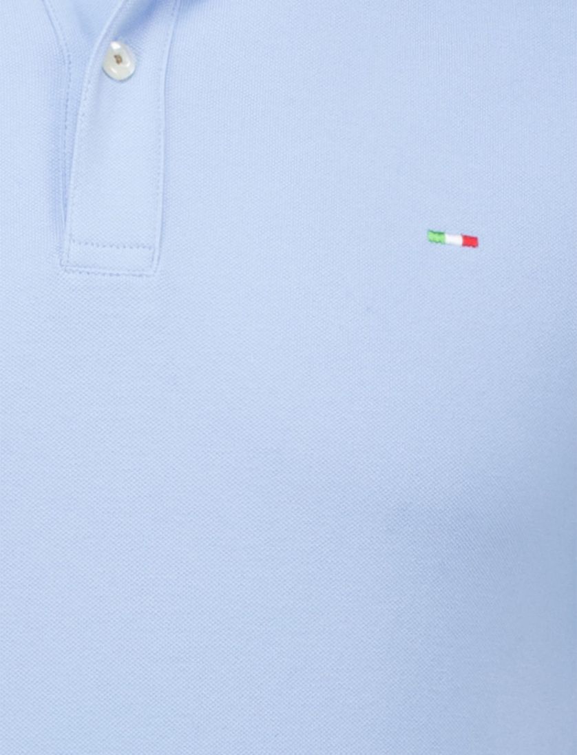 Portofino polo extra lang blauw bruin pique katoen