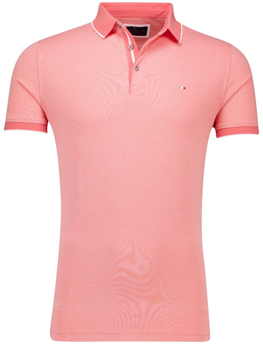 Portofino polo roze 3-knoops katoen