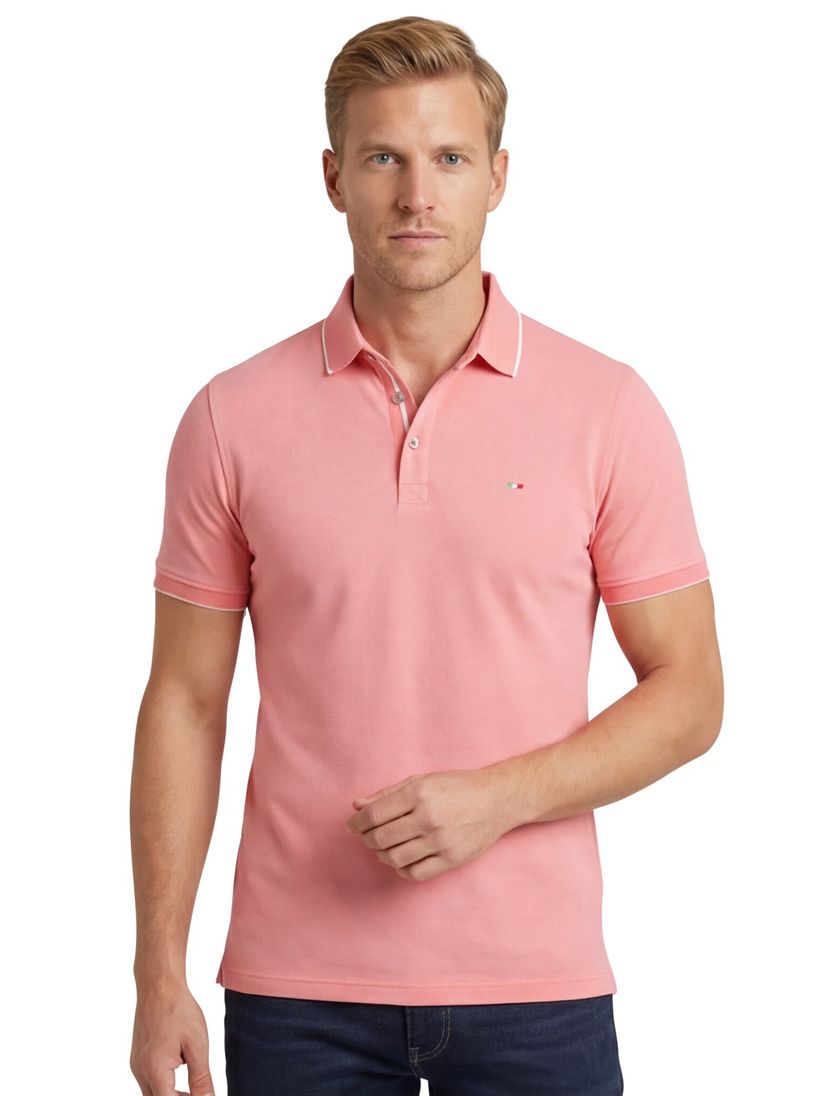Portofino polo roze 3-knoops katoen