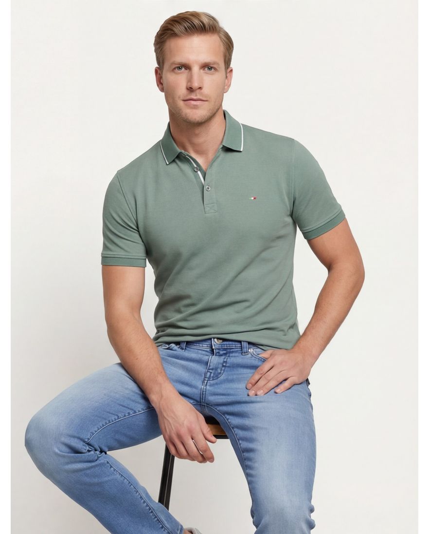 Portofino polo groen 3-knoops