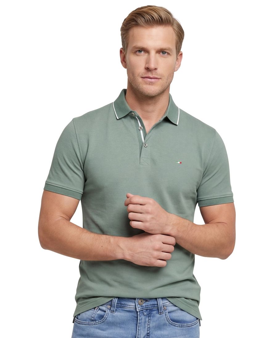 Portofino polo groen 3-knoops