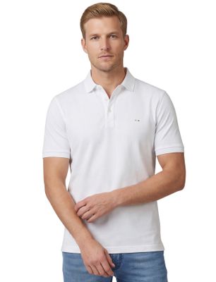 Portofino Portofino polo wit 3 knoops normale fit katoen