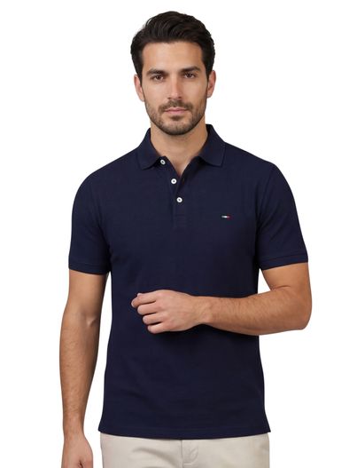 Portofino Portofino polo donkerblauw 3-knoops