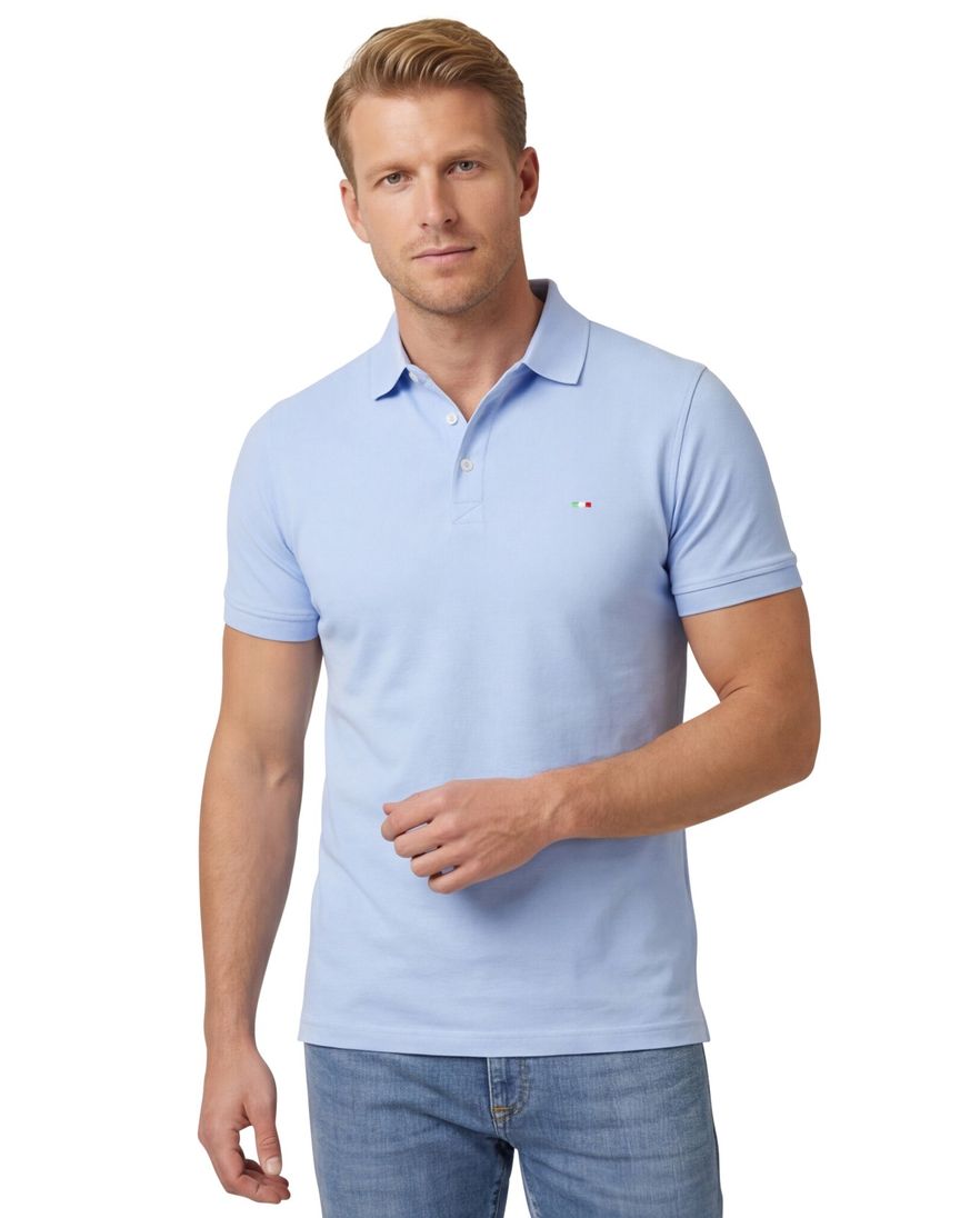 Portofino polo lichtblauw katoen