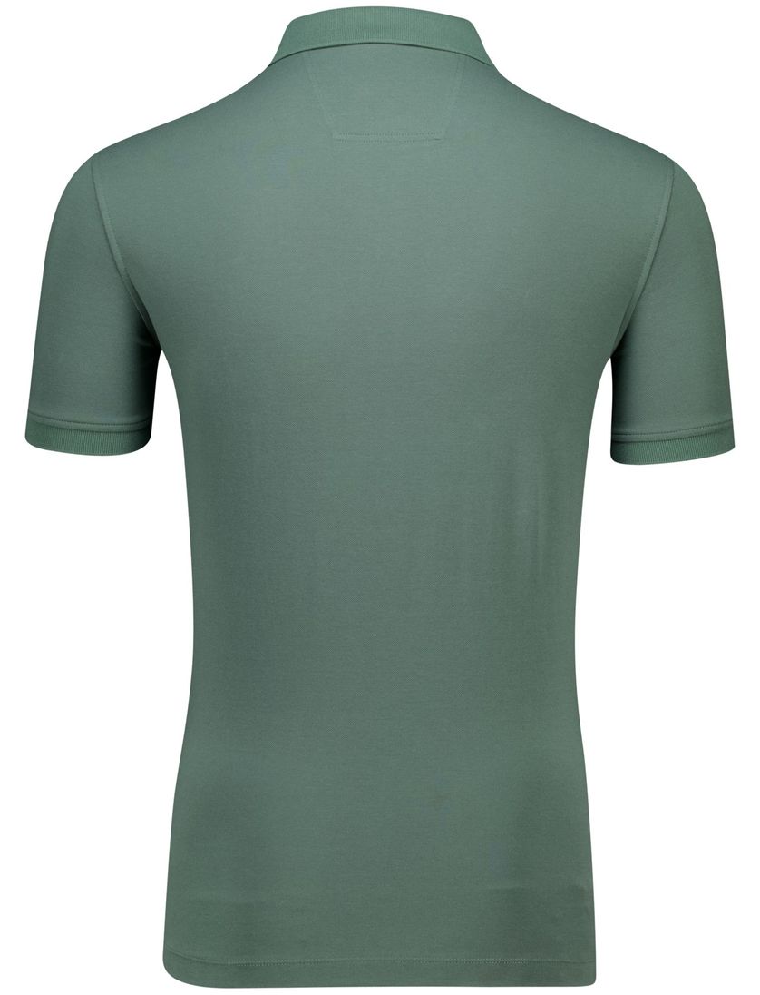 Portofino korte mouw polo groen pique 3-knoops