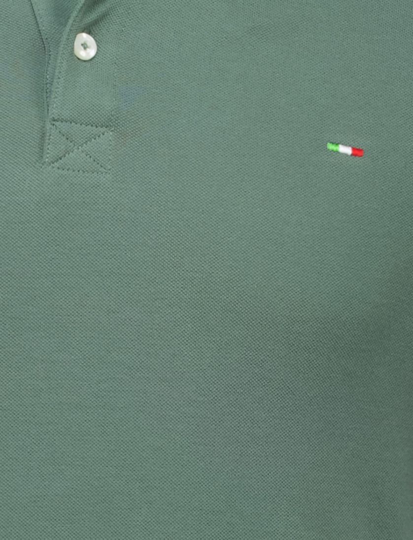 Portofino korte mouw polo groen pique 3-knoops