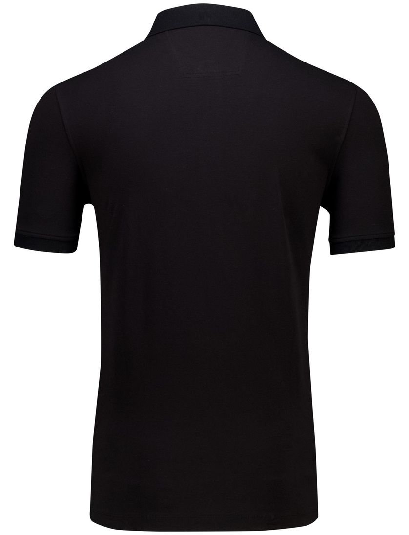 katoenen Portofino polo zwart effen normale fit