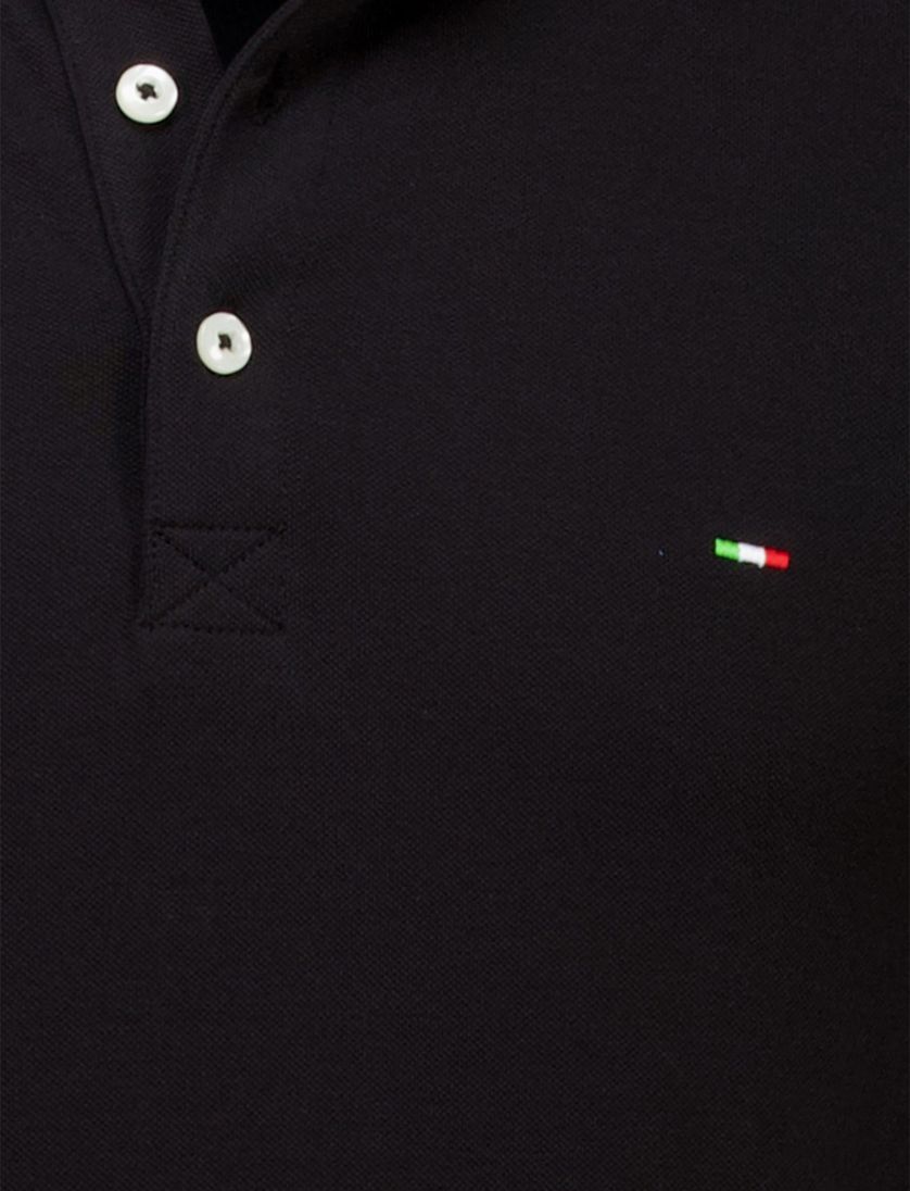 katoenen Portofino polo zwart effen normale fit