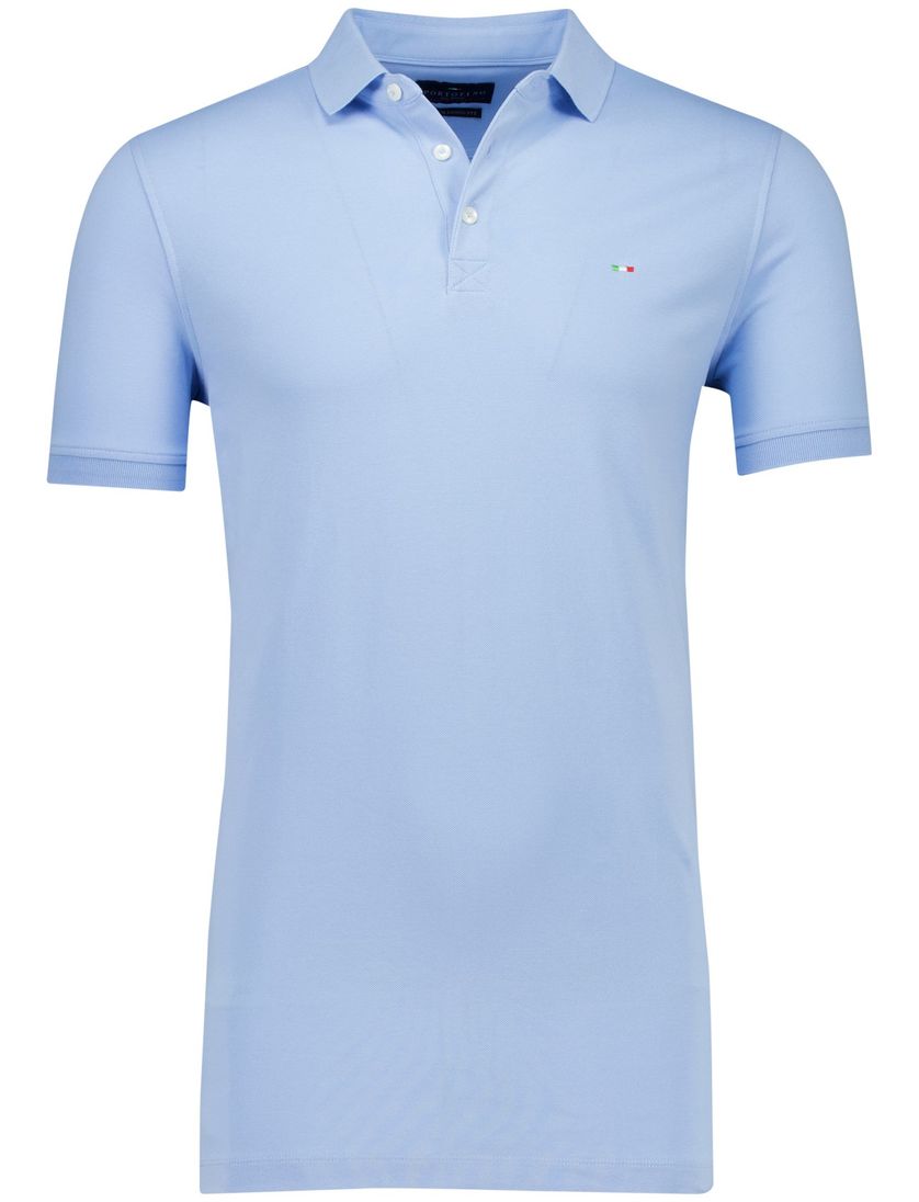 katoenen Portofino polo lichtblauw extra lang pique normale fit