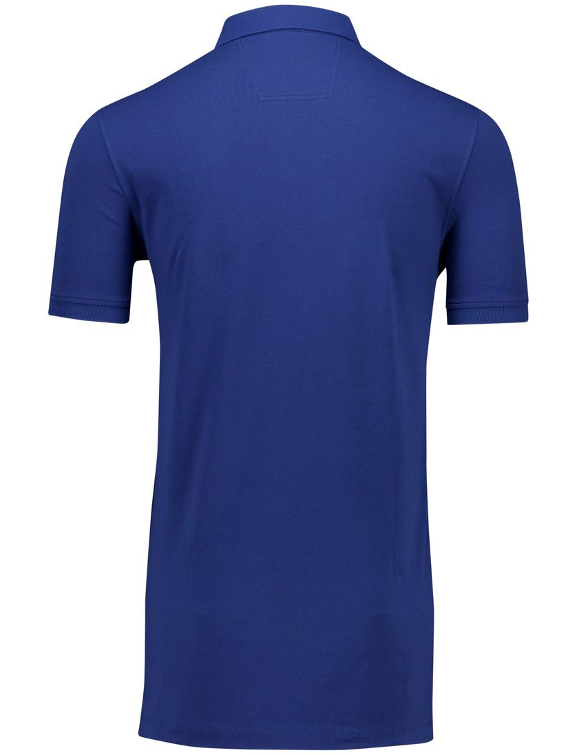 katoenen Portofino polo extra lang kobaltblauw korte mouw