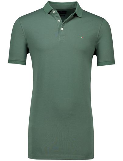 Portofino Portofino 3 knoops polo groen extra lang effen normale fit